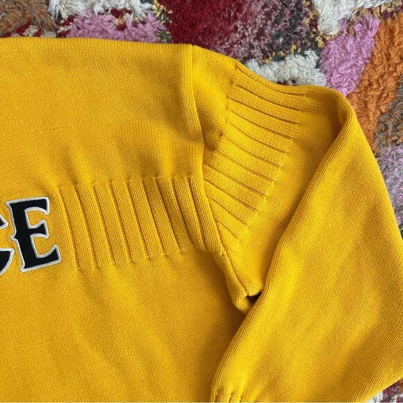Vintage Y2K Enyce Yellow Chunky Block Letter Logo Sweater XL - Picture 2 of 7